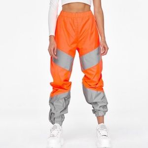 Reflective track joggers
